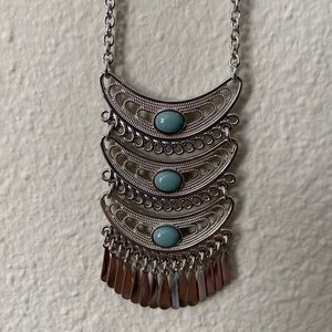 SOLD Lia Sophia Silver & Light Turquoise Necklace